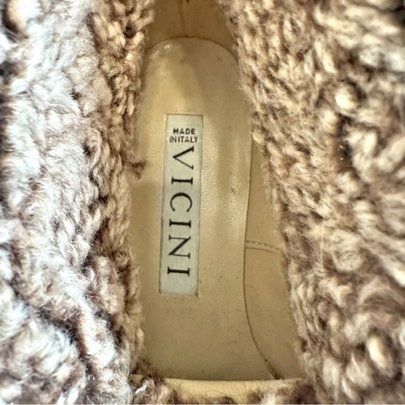 Vicini Suede Fur Lined Boots Ankle Booties Brown Heeled Lace Up Size 38 7.5 - Picture 10 of 11